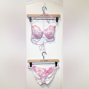 Victoria’s Secret (34B / Medium) Swimsuit, Two Piece Bikini, White/Purpl…